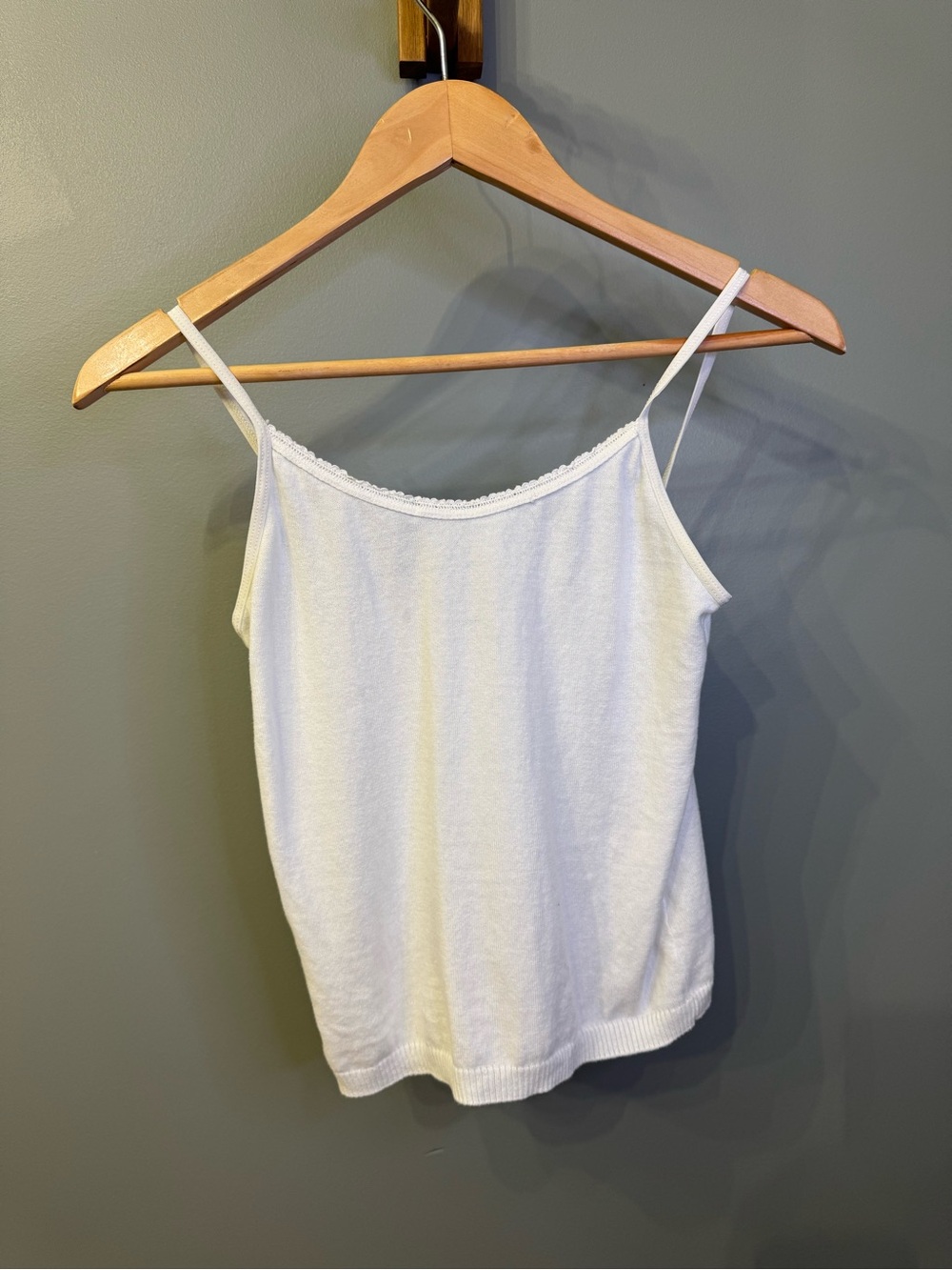 Brandy Melville White Lace-Trim Camisole